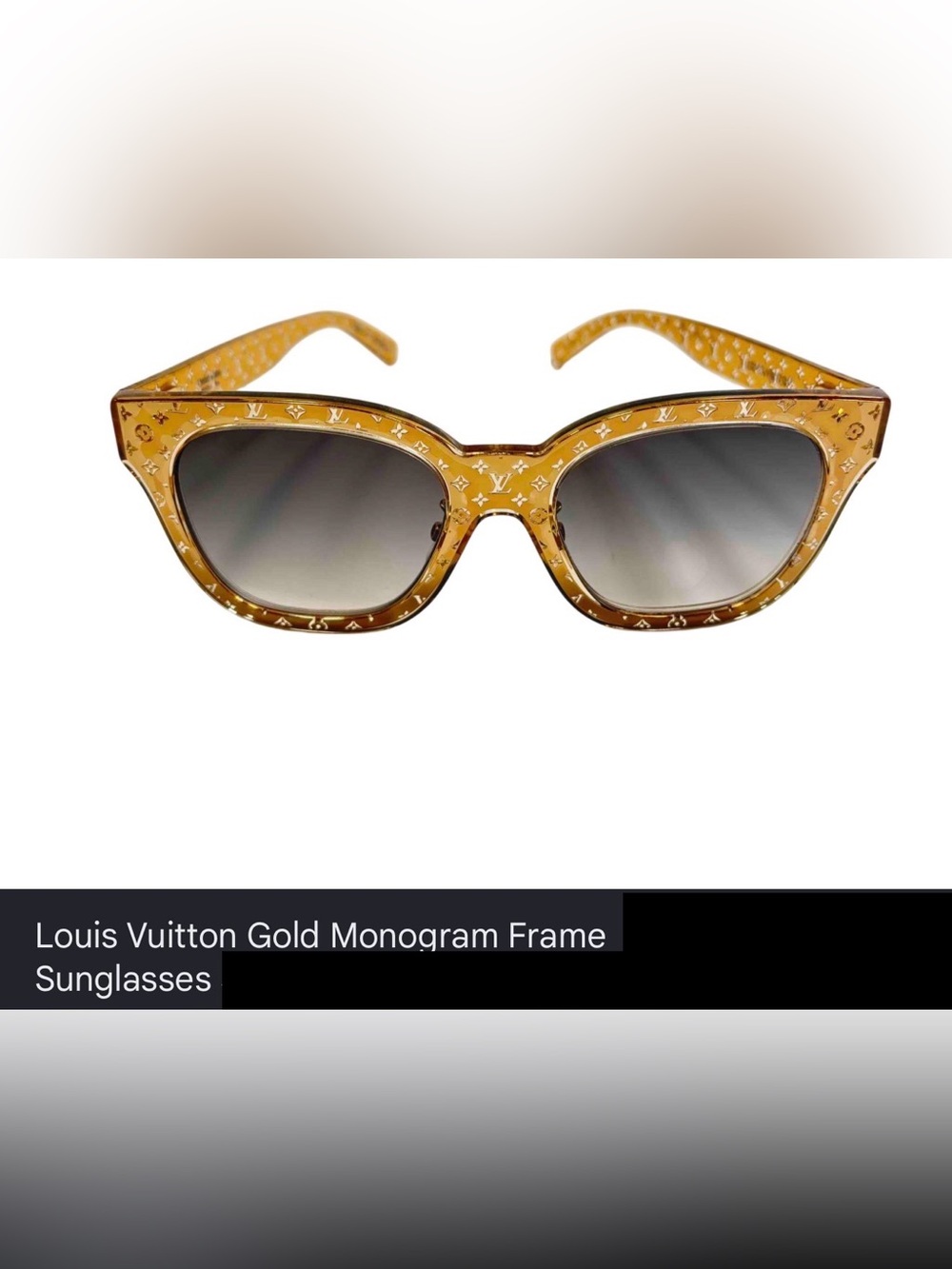 Louis Vuitton Gold Monogram Frame Sunglasse GUARANTEED AUTHENTIC